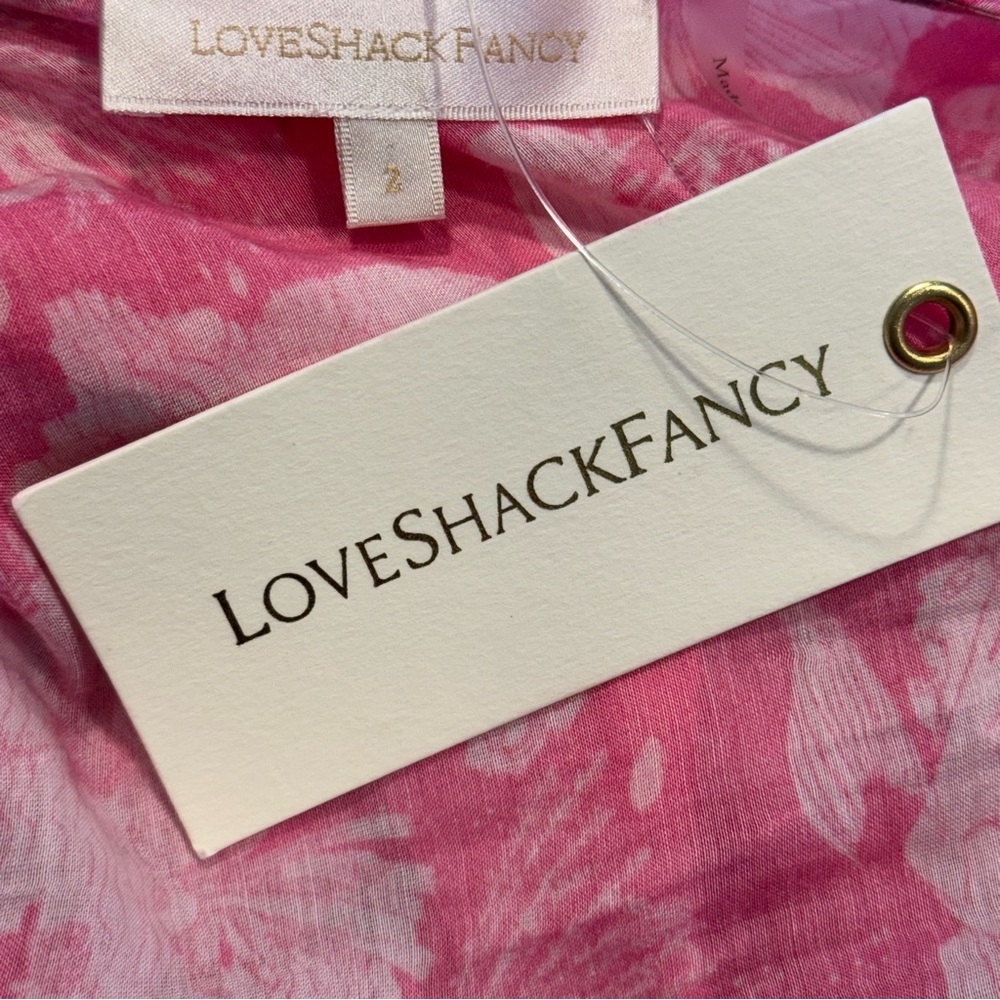 LoveShackFancy | NEW Karalie Silk Blend Maxi Dress in Holiday Sun Fuchsia Size 2 - Picture 12 of 13